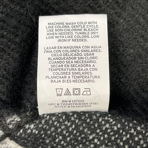 WOOLRICH black gray white buffalo check reversible blanket wrap poncho, one size - Picture 11 of 11